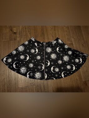 Hot Topic Skater Skirt with White Celestial Print